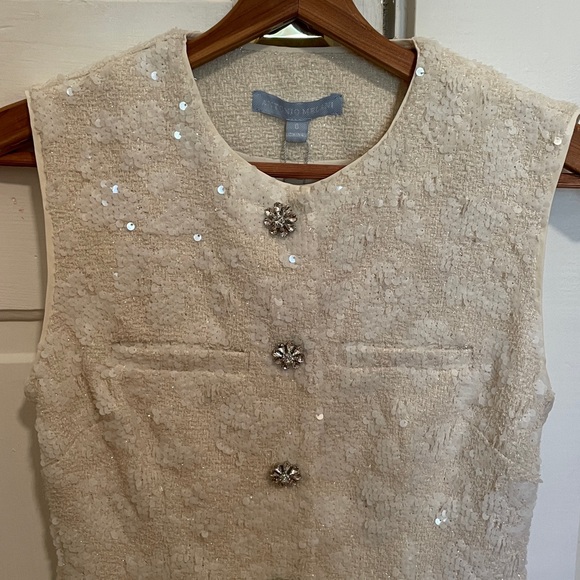 New Antonio Melani Luella Sequin Tweed Sleeveless Top size 0 - Picture 3 of 13